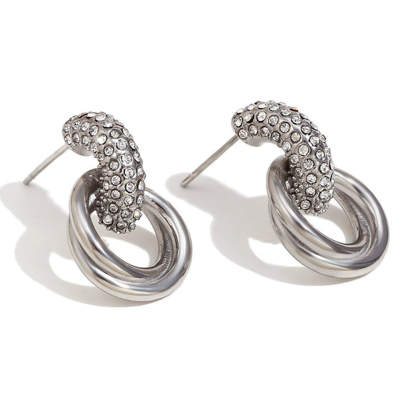 Wholesale Women's Stainless Steel 18K Gold Plated Geometric Petal Earrings With Electroplating For Fashionable Style