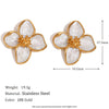 Wholesale Women's Stainless Steel 18K Gold Plated Geometric Petal Earrings With Electroplating For Fashionable Style