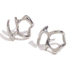 Wholesale Women's Stainless Steel 18K Gold Plated Geometric Petal Earrings With Electroplating For Fashionable Style