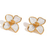Wholesale Women's Stainless Steel 18K Gold Plated Geometric Petal Earrings With Electroplating For Fashionable Style