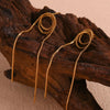 Wholesale Women's Stainless Steel 18K Gold Plated Geometric Simple Style Woven Long Tassel Earrings