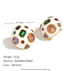 Wholesale Women's Stainless Steel 18K Gold Plated Geometric Spherical Earrings