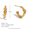 Wholesale Women's Stainless Steel 18K Gold Plated Geometric Spiral Twisted Fashion Earrings