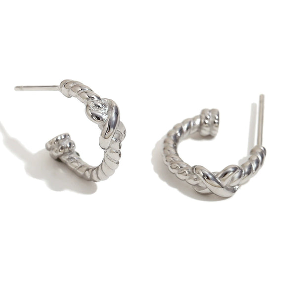 Wholesale Women's Stainless Steel 18K Gold Plated Geometric Spiral Twisted Fashion Earrings