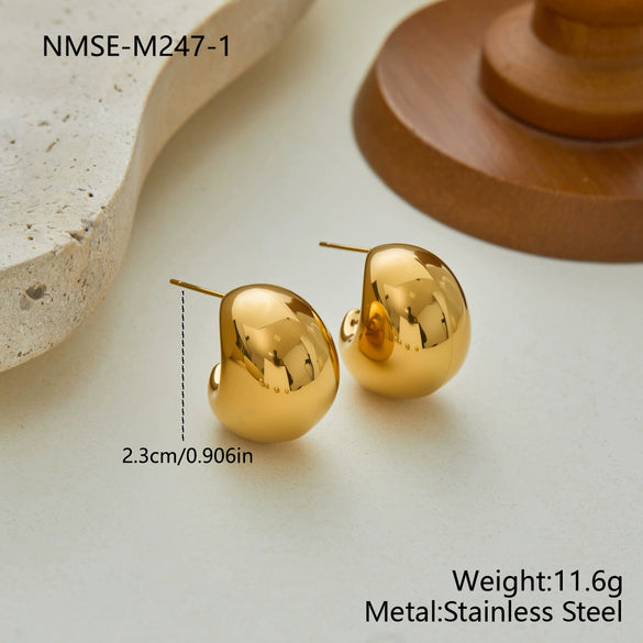 Wholesale Women's Stainless Steel 18K Gold Plated Geometric Stud Earrings Fashion Jewelry