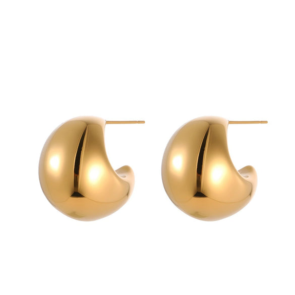 Wholesale Women's Stainless Steel 18K Gold Plated Geometric Stud Earrings Fashion Jewelry