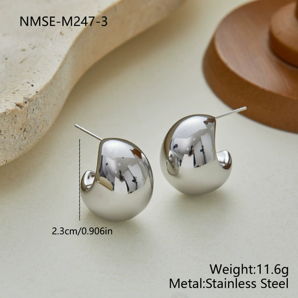 Wholesale Women's Stainless Steel 18K Gold Plated Geometric Stud Earrings Fashion Jewelry