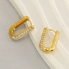 Wholesale Women's Stainless Steel 18K Gold Plated Geometric U Shaped Earrings