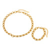 Wholesale Women's Stainless Steel 18K Gold Plated Geometry Patterned Electroplated Bracelet Jewelry