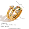 Wholesale Women's Stainless Steel 18K Gold Plated Heart Arrow Zircon Open Ring Three Layer Fashion Ol Geometry Style Bracelet With Electroplating