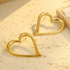 Wholesale Women's Stainless Steel 18K Gold Plated Heart Geometric Fashion Earrings