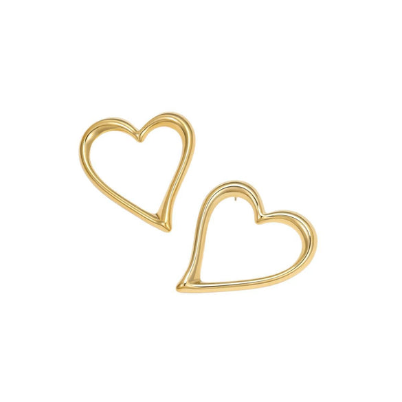 Wholesale Women's Stainless Steel 18K Gold Plated Heart Geometric Fashion Earrings