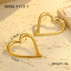 Wholesale Women's Stainless Steel 18K Gold Plated Heart Geometric Fashion Earrings