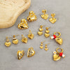 Wholesale Women's Stainless Steel 18K Gold Plated Heart Shape Geometric Fashion Earrings