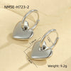 Wholesale Women's Stainless Steel 18K Gold Plated Heart Shape Geometric Fashion Earrings