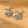 Wholesale Women's Stainless Steel 18K Gold Plated Heart Shape Geometric Fashion Earrings