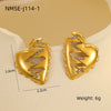 Wholesale Women's Stainless Steel 18K Gold Plated Heart Shape Geometric Fashion Earrings