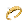 Wholesale Women's Stainless Steel 18K Gold Plated Heartshaped Geometric Open Ring With Electroplating