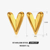 Wholesale Women's Stainless Steel 18K Gold Plated Love Double Peach Heart Earrings