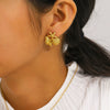 Wholesale Women's Stainless Steel 18K Gold Plated Necklace And Earrings Set With Conch And Geometric Patterns