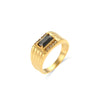 Wholesale Women's Stainless Steel 18K Gold Plated Rectangular Geometric Zircon Ring Jewelry