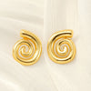Wholesale Women's 316L Stainless Steel 18K Gold Plated Rotating Geometric Pattern Tassel Thread Earrings