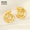 Wholesale Women's 316L Stainless Steel 18K Gold Plated Rotating Geometric Pattern Tassel Thread Earrings