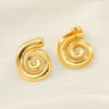 Wholesale Women's 316L Stainless Steel 18K Gold Plated Rotating Geometric Pattern Tassel Thread Earrings