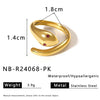 Wholesale Women's Stainless Steel 18K Gold Plated Snake Geometric Necklaces Bracelets And Rings Inlaid With Colorful Zircons