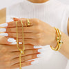 Wholesale Women's Stainless Steel 18K Gold Plated Snake Geometric Necklaces Bracelets And Rings Inlaid With Colorful Zircons