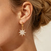 Wholesale Women's Stainless Steel 18K Gold Plated Star Earrings With Exaggerated Niche Design