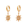 Wholesale Women's Stainless Steel 18K Gold Plated Star Earrings With Exaggerated Niche Design
