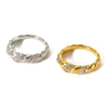 Wholesale Women's Stainless Steel 18K Gold Plated Twist Thread Geometric Diamond Ring With Electroplating