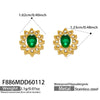 Wholesale Women's Stainless Steel 18K Gold Plated Water Drop Full Diamond Zircon Pendant Necklace And Earrings Set