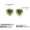 Wholesale Women's Stainless Steel 18K Gold Plated Water Drop Full Diamond Zircon Pendant Necklace And Earrings Set