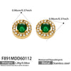 Wholesale Women's Stainless Steel 18K Gold Plated Water Drop Full Diamond Zircon Pendant Necklace And Earrings Set