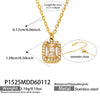 Wholesale Women's Stainless Steel 18K Gold Plated Water Drop Full Diamond Zircon Pendant Necklace And Earrings Set