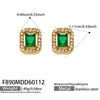Wholesale Women's Stainless Steel 18K Gold Plated Water Drop Full Diamond Zircon Pendant Necklace And Earrings Set