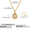 Wholesale Women's Stainless Steel 18K Gold Plated Water Drop Full Diamond Zircon Pendant Necklace And Earrings Set