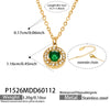 Wholesale Women's Stainless Steel 18K Gold Plated Water Drop Full Diamond Zircon Pendant Necklace And Earrings Set