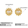 Wholesale Women's Stainless Steel 18K Gold Plated Water Drop Full Diamond Zircon Pendant Necklace And Earrings Set