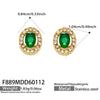 Wholesale Women's Stainless Steel 18K Gold Plated Water Drop Full Diamond Zircon Pendant Necklace And Earrings Set