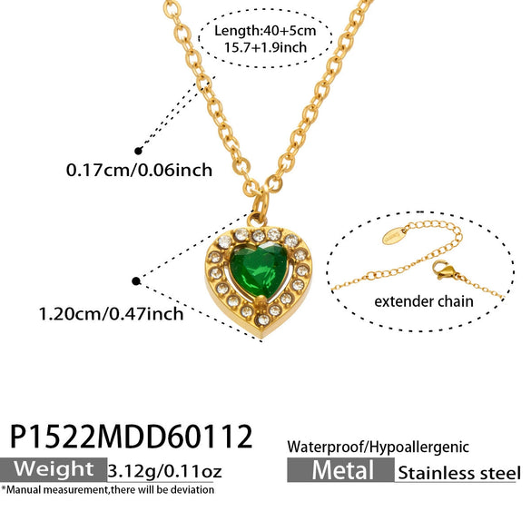 Wholesale Women's Stainless Steel 18K Gold Plated Water Drop Full Diamond Zircon Pendant Necklace And Earrings Set