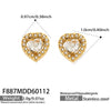 Wholesale Women's Stainless Steel 18K Gold Plated Water Drop Full Diamond Zircon Pendant Necklace And Earrings Set