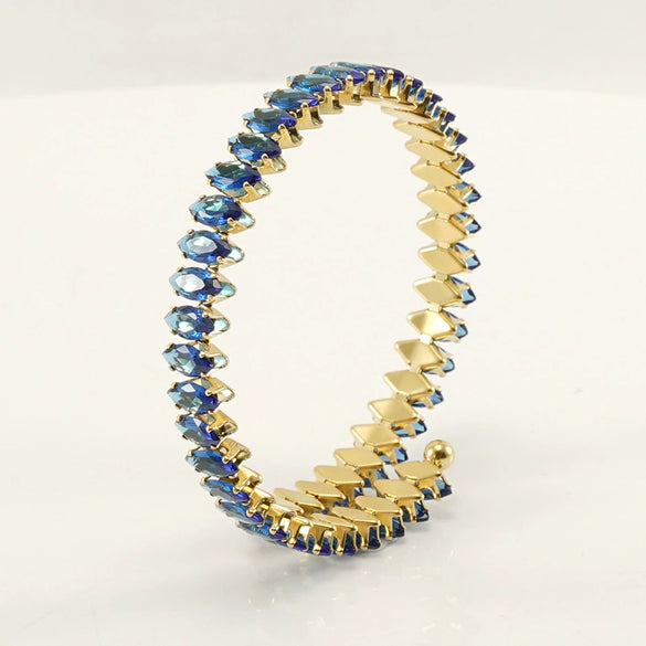Wholesale Women's 316L Stainless Steel 18K Gold Vacuum Plated Geometric Diamond Bracelet