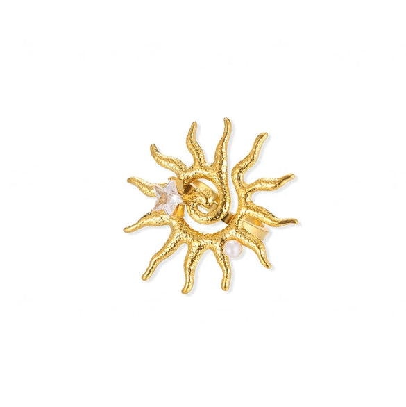 Wholesale Women's Stainless Steel 18K Goldinlaid Fruitshaped Open Ring Light Luxury Geometric Accessories
