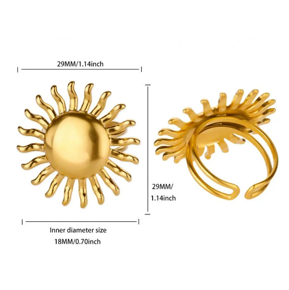 Wholesale Women's Stainless Steel 18K Goldinlaid Fruitshaped Open Ring Light Luxury Geometric Accessories
