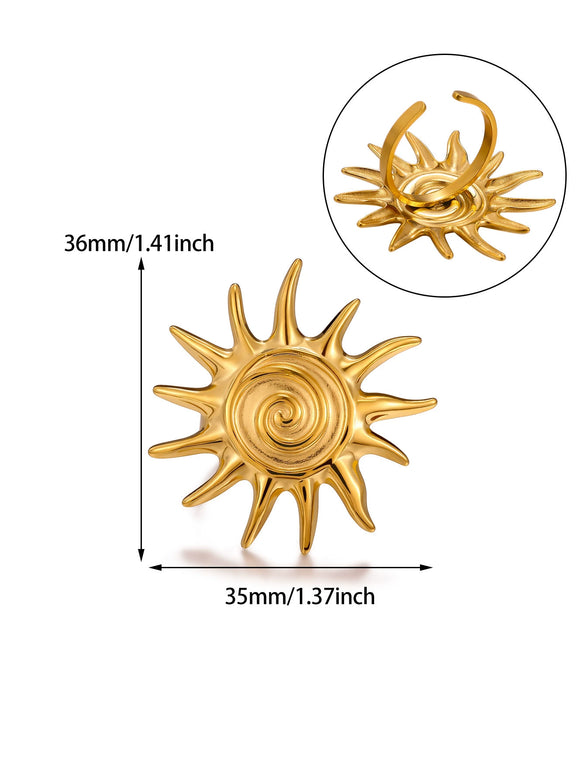 Wholesale Women's Stainless Steel 18K Goldinlaid Fruitshaped Open Ring Light Luxury Geometric Accessories