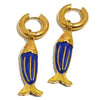 Wholesale Women's Stainless Steel 18K Goldplated Colorful Enamel Animal Zodiac Style Earrings