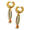 Wholesale Women's Stainless Steel 18K Goldplated Colorful Enamel Animal Zodiac Style Earrings